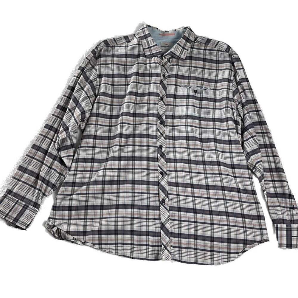 Tommy Bahama Plaid Tencel Cotton Button Front Shirt Island Modern Fit XXL